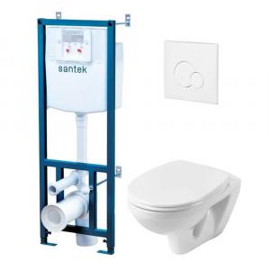 Комплект инсталляции Santek Пэк Бореаль 1WH302464 с белой клавишей и унитазом 