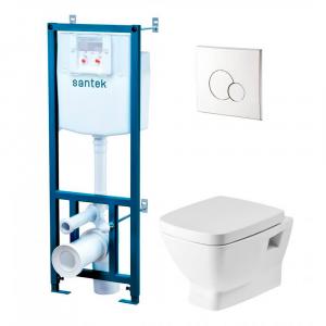 Комплект инсталляции Santek Пэк Нео 1WH501543 с клавишей хром и унитазом