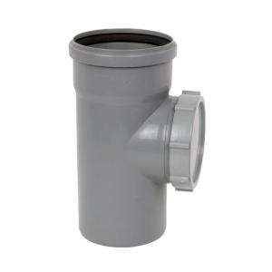 Ревизия с крышкой Саратовпластика Ø110 мм серая для внутренней канализации