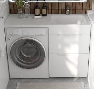 Тумба под стиральную машину Raval Forte 120 R белая