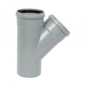 Тройник Саратовпластика Ø110 мм 45° серый для внутренней канализации