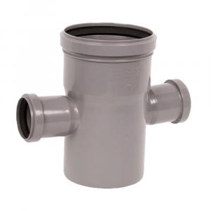 Крестовина Саратовпластика Ø110х50х50 мм 90° одноплоскостная, серая для внутренней канализации