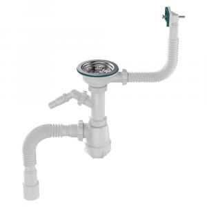 Сифон для мойки Aquant 3 1-2х40 мм B0147-20-MR с отводом для стиральной машины