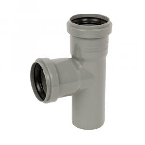 Тройник Саратовпластика Ø50х50 мм 90° серый для внутренней канализации