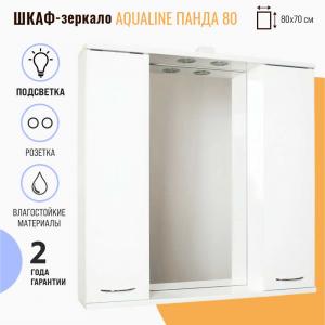 Зеркало со шкафом AquaLine Панда 80 c подсветкой