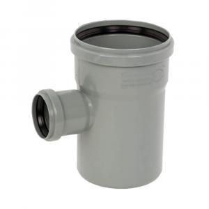 Тройник Саратовпластика Ø110х50 мм 90° серый для внутренней канализации