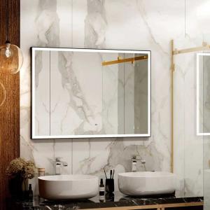 Зеркало с подсветкой Континент Frame 100х70 ЗЛП4379 черное