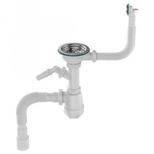 Сифон для мойки Aquant 3 1-2х40 мм B0140-20-MR с отводом для стиральной машины