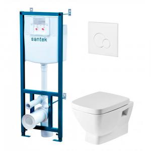 Комплект инсталляции Santek Пэк Нео 1WH302463 с белой клавишей и унитазом