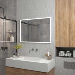 Зеркало с подсветкой Континент Frame 100х70 ЗЛП5133 белое