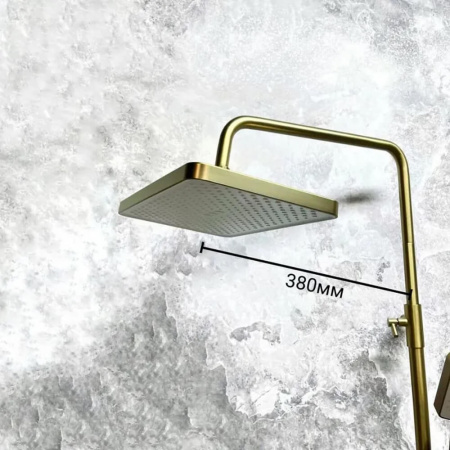 Душевая система HAIBA HB24575-5 ЗОЛОТО лат., пов.излив, лейк.верхн.300х205мм ()