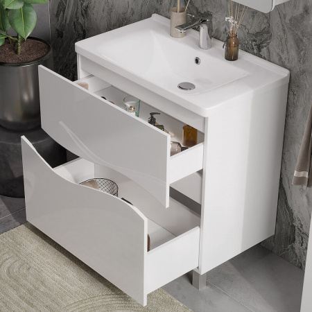 Тумба в ванную комнату VOLNA 80.2Y под умывальник МИРАНДА 80