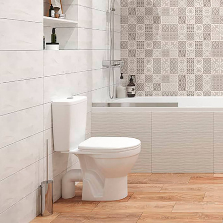 Унитаз-компакт "РИМ" горизонтальный выпуск, сиденье МИКРОЛИФТ, арматура 2-режимная