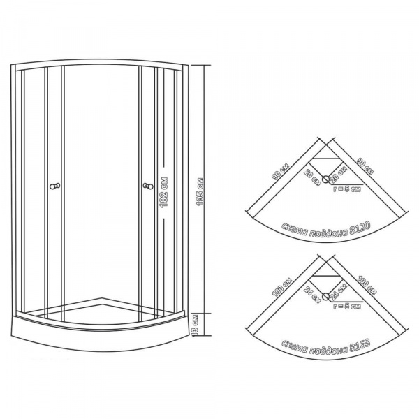 Душевой уголок Водный мир ВМ-8163 100х100