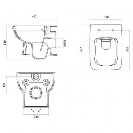 Инсталляция-комплект НЕО RIMLESS (унитаз подв., безобод., сиденье, инсталляция, панель белого цвета)