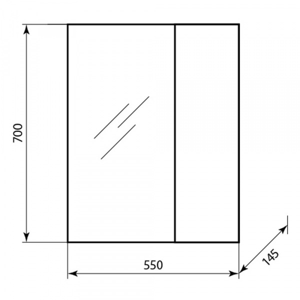 Зеркало со шкафом AquaLine 55 размеры
