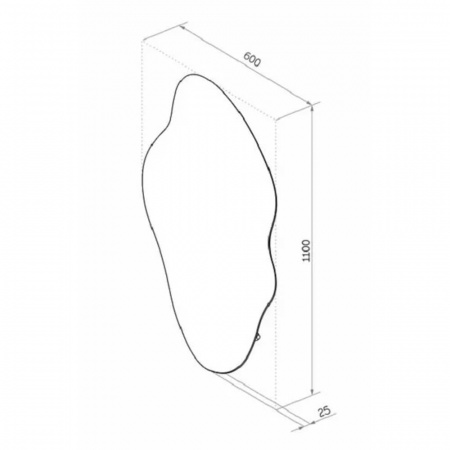 Зеркало PHANTOM 1100х600 (LED-подсветка, ДАТЧИК ДВИЖЕНИЯ, ореол ХОЛОД подсветка, реверсивный крепеж)