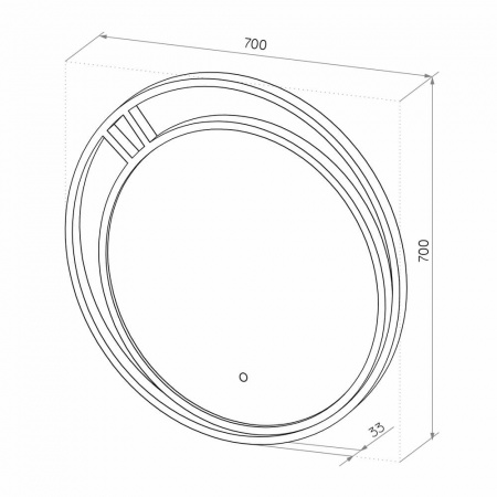 Зеркало MARLENE D700мм (LED-подсветка, сенсорный выключатель, ореольная подсветка)