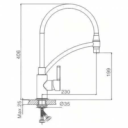 Смеситель на мойку с гибким изливом HAIBA HB72505-8 БЕЛЫЙ/ХРОМ (лат., 35мм) Смеситель на мойку с гибким изливом HAIBA HB72505-8 БЕЛЫЙ/ХРОМ (лат., 35мм)