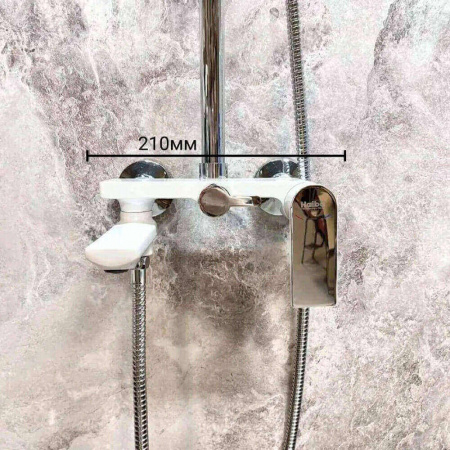 Душевая система HAIBA HB24505-8 БЕЛЫЙ/ХРОМ лат., пов.излив, лейк.верхн.290х190мм (4)
