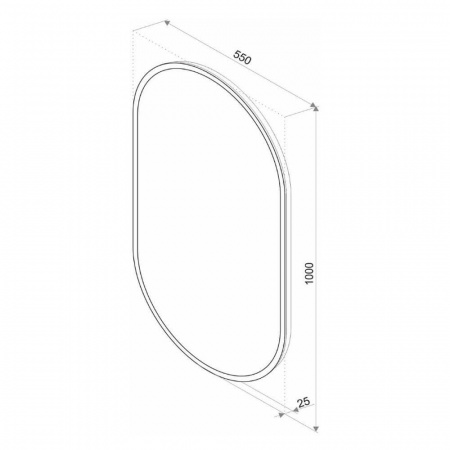 Зеркало DELIGHT 55 550х1000мм (LED-подсветка, сенсорный выключатель)