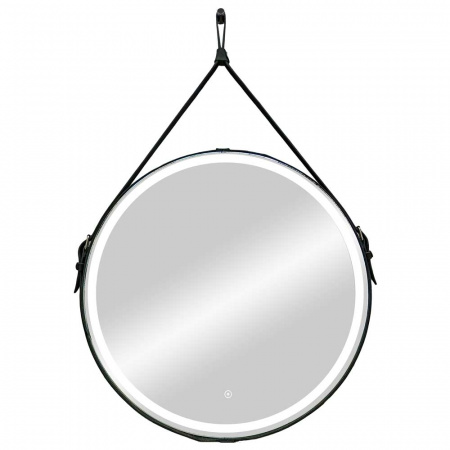 Зеркало МИЛЛЕНИУМ/Millenium D650мм на ремне из натуральной кожи (LED-подсветка, сенсор, ЧЕРНЫЙ цвет)