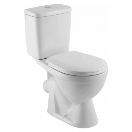 Унитаз-компакт "ЛИРА" антивсплеск, косой выпуск, сиденье ПОЛИПРОПИЛЕН, арматура 1-режимная
