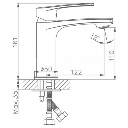 Смеситель на раковину HAIBA HB10587 (лат., 35мм)