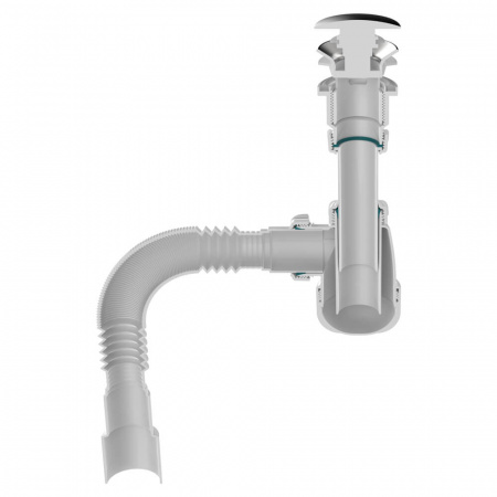 Сифон для умывальника 1 1/4 клик-клак (донный клапан с отв. перелива) гт 40х40/50 S4015-30-MR (30)