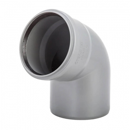 Отвод ППР Ø110мм 67° СЕРЫЙ для внутренней канализации (50)