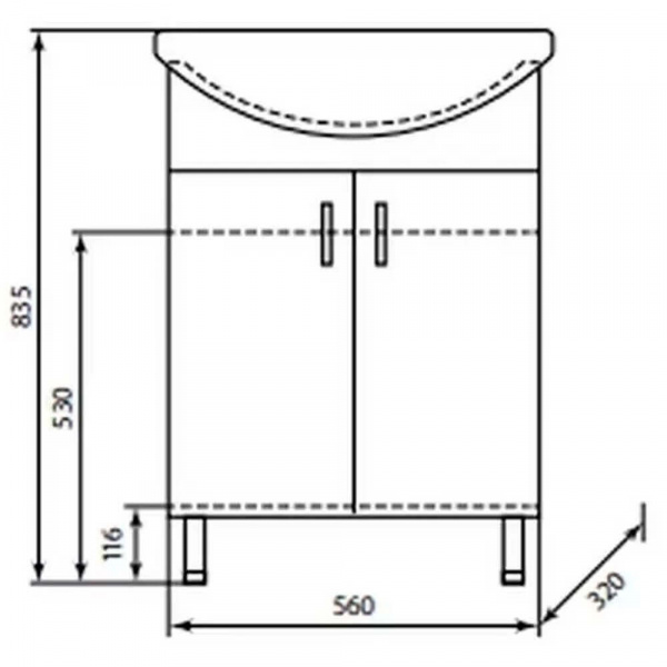 Тумба напольная AquaLine Балтика 60 размеры
