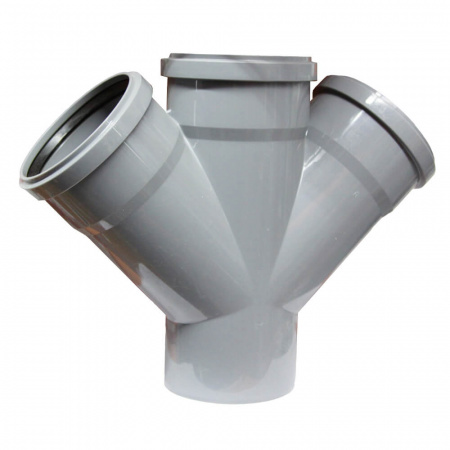 Крестовина одноплоскостная ППР Ø110х110х110мм 45° СЕРАЯ для внутренней канализации (15)