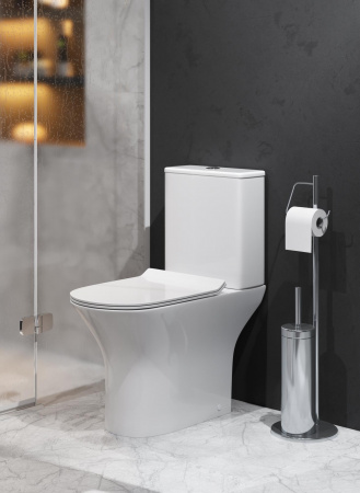 Унитаз-компакт GROSSMAN GR-4465SQ смыв ТОРНАДО, сиденье легкос-ое тонкое микролифт (650х340х790)