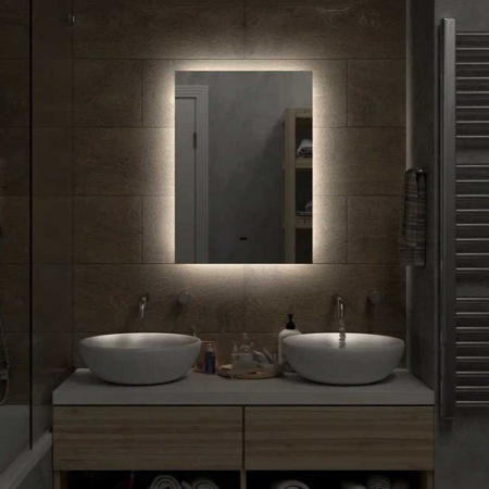 Зеркало TREZHE 50 500х700мм (LED-подсветка, бесконтактный сенсор, ореольная подсветка)