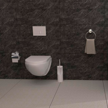 Кнопка BERGES L5 (Line) Soft Touch черная, для инсталляции NOVUM, 040015 (226х165х11мм)