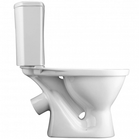 Унитаз-компакт "АЛЬКОР" антивсплеск, косой выпуск, сиденье ПОЛИПРОПИЛЕН, арматура 2-режимная