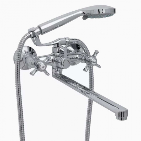 Смеситель на ванну длинный излив HAIBA HB2124 двуручный (лат.)