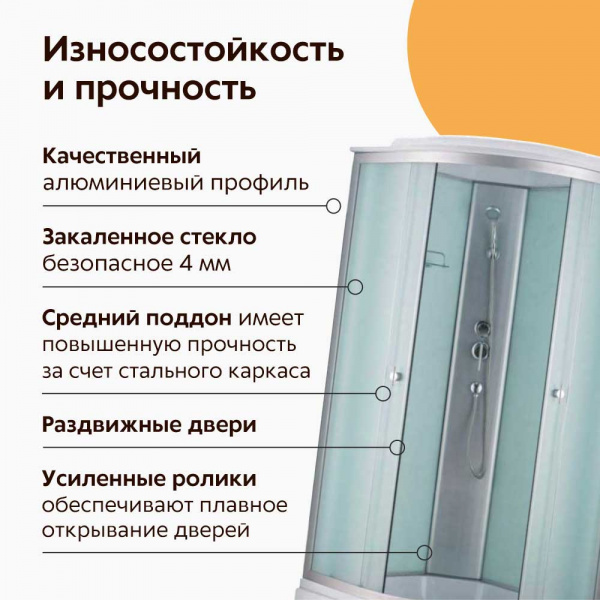Душевая кабина Водный мир ВМ-625 80x80 Душевая кабина Водный мир ВМ-625 80x80