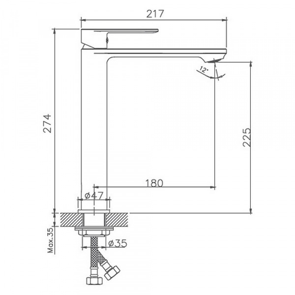 Смеситель для раковины Haiba HB11590-7 размеры Смеситель для раковины Haiba HB11590-7 размеры
