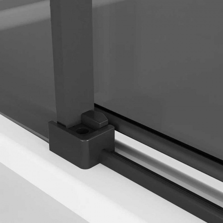 Душевой уголок 100х100х195 КВАДР без поддона профиль ЧЕРН МАТ стекло (6мм) ТОНИРОВАН NG-2830-34BLACK