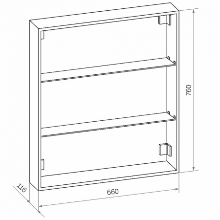 Шкаф зеркальный REFLEX 700х800мм (LED-подсветка, датчик движения, универсальный)