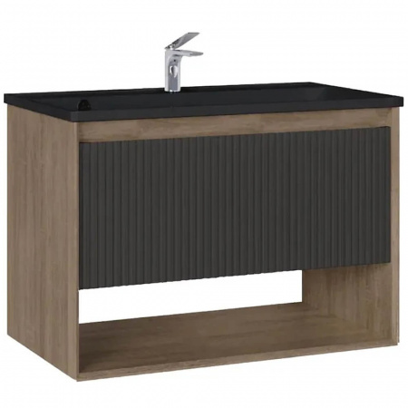 Тумба в ванную комнату подвесная TOSSONY 90 ДУБ САМДАЛ/АНТРАЦИТ под умывальник CLASSICA 90/Астория90