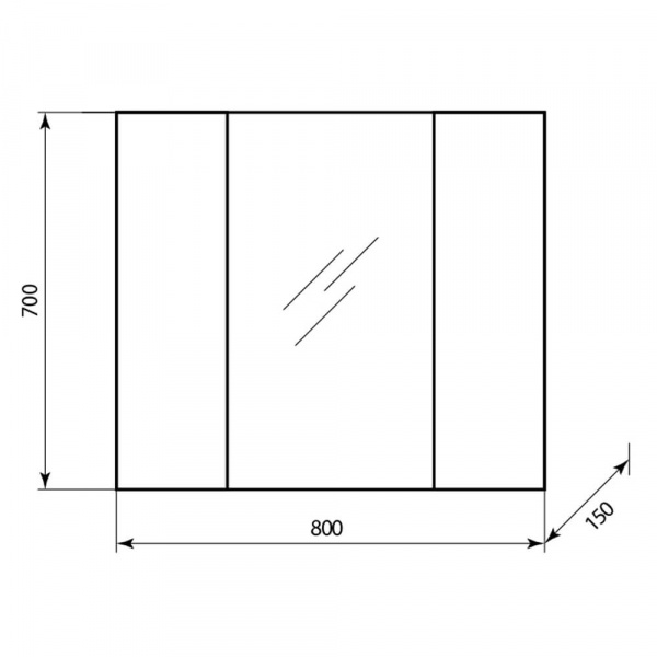 Зеркало со шкафом AquaLine 80 размеры