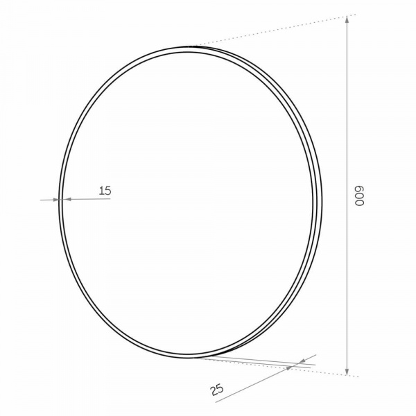 Зеркало Континент Мун белый D 70 чертеж