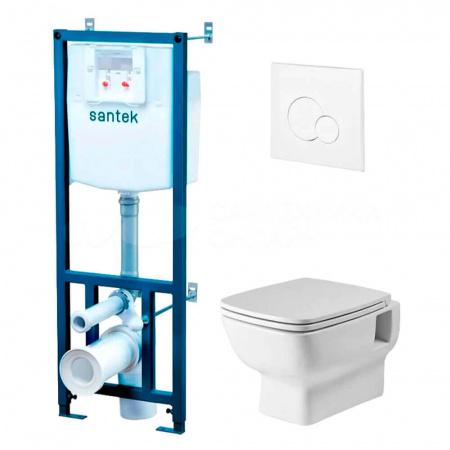 Инсталляция-комплект НЕО RIMLESS (унитаз подв., безобод., сиденье, инсталляция, панель белого цвета)