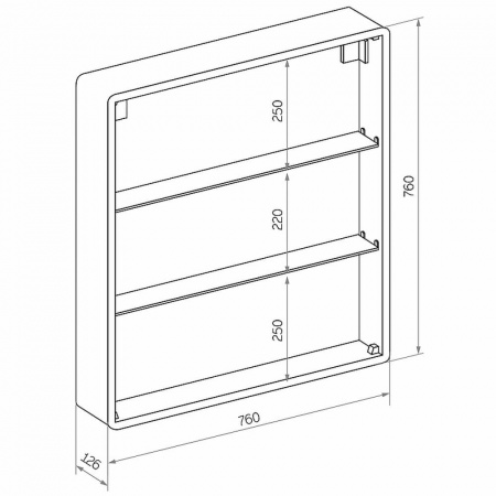 Шкаф зеркальный ELLIOT 800х800мм (LED-подсветка, датчик движения)