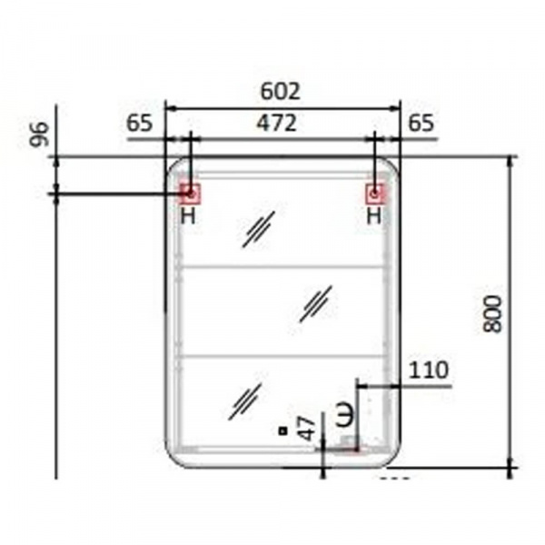 Зеркало-шкаф Raval Forma new 60 размеры
