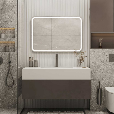 Зеркало RUSSO 80 800х700мм (LED-подсветка, сенсорный выключатель)