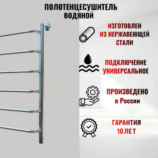 Полотенцесушитель водяной Тругор Идеал НК 1 80x50 хром