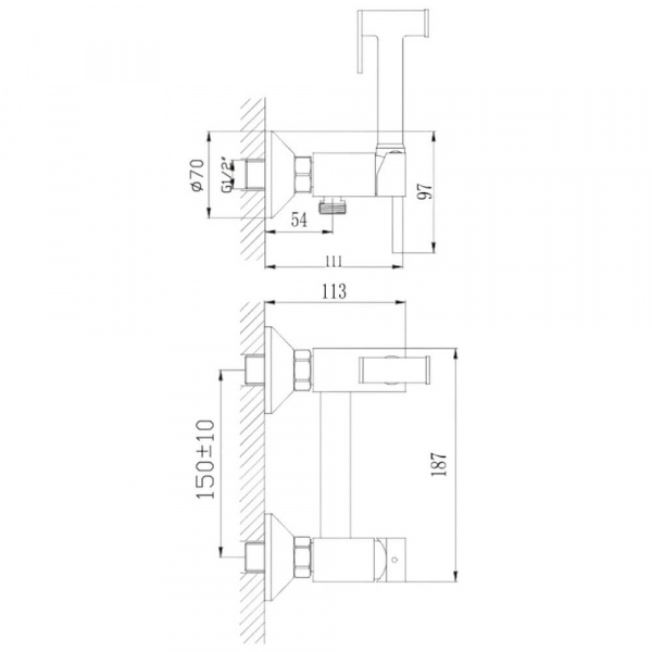 Гигиенический душ со смесителем Haiba HB5510-7